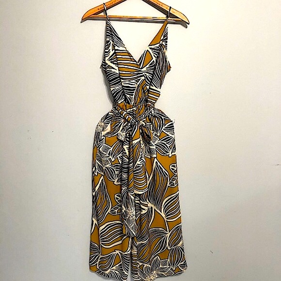 Sienna Sky Pants - Sienna Sky Yellow Floral Jumpsuit Size Small